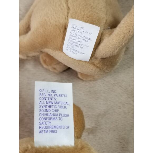 Taco Bell Chihuahua New Year 2000 Merchandise 6" Stuffed Animal Plush x2 Vtg - Picture 11 of 12